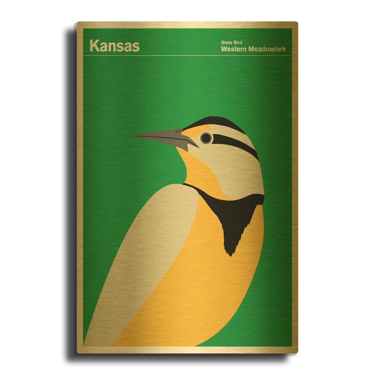 'State Posters KS' By Print Collection Gold Metal Wall Art