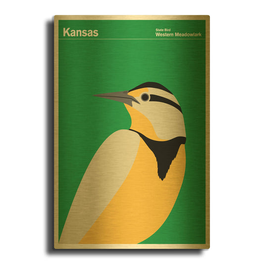 'State Posters KS' By Print Collection Gold Metal Wall Art