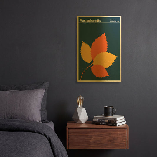 'State Posters MA' By Print Collection Gold Metal Wall Art