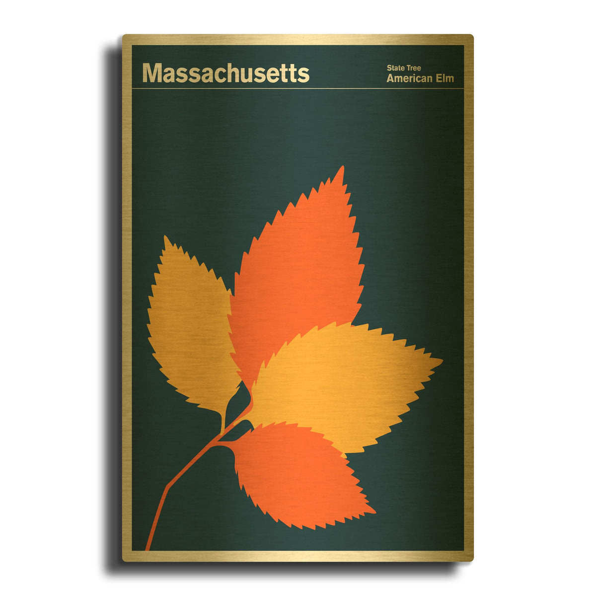 'State Posters MA' By Print Collection Gold Metal Wall Art