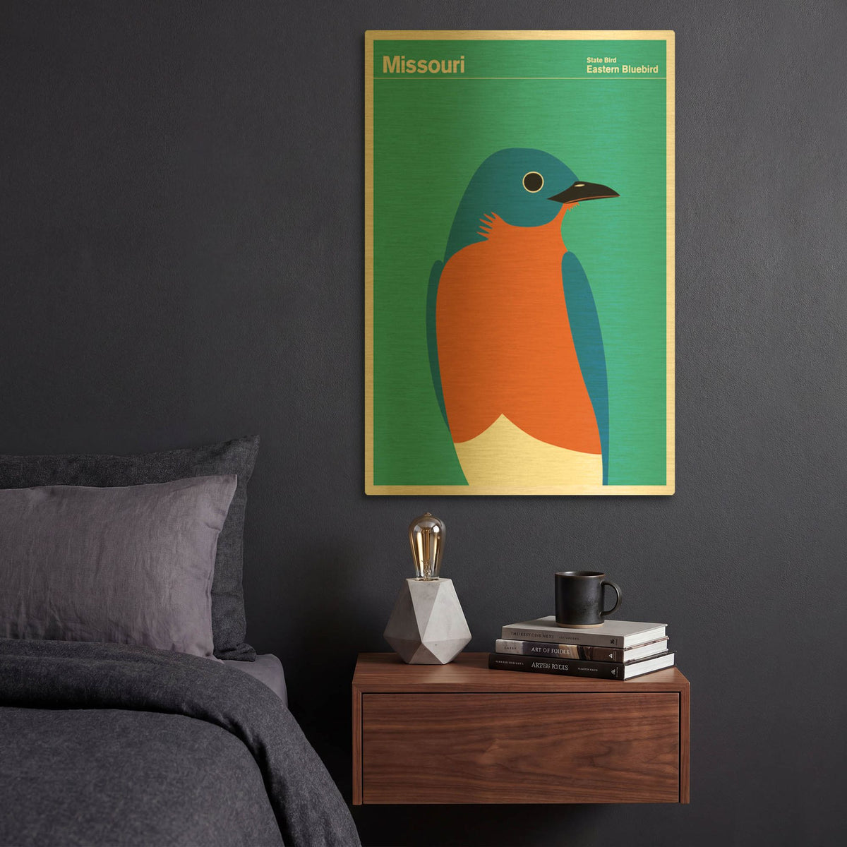 'State Posters MI' By Print Collection Gold Metal Wall Art