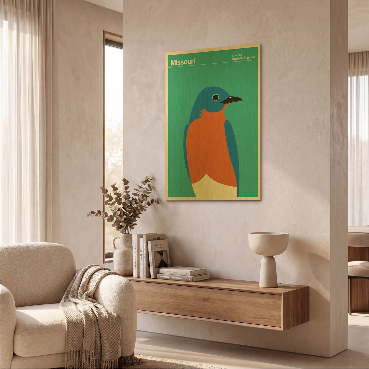 'State Posters MI' By Print Collection Gold Metal Wall Art
