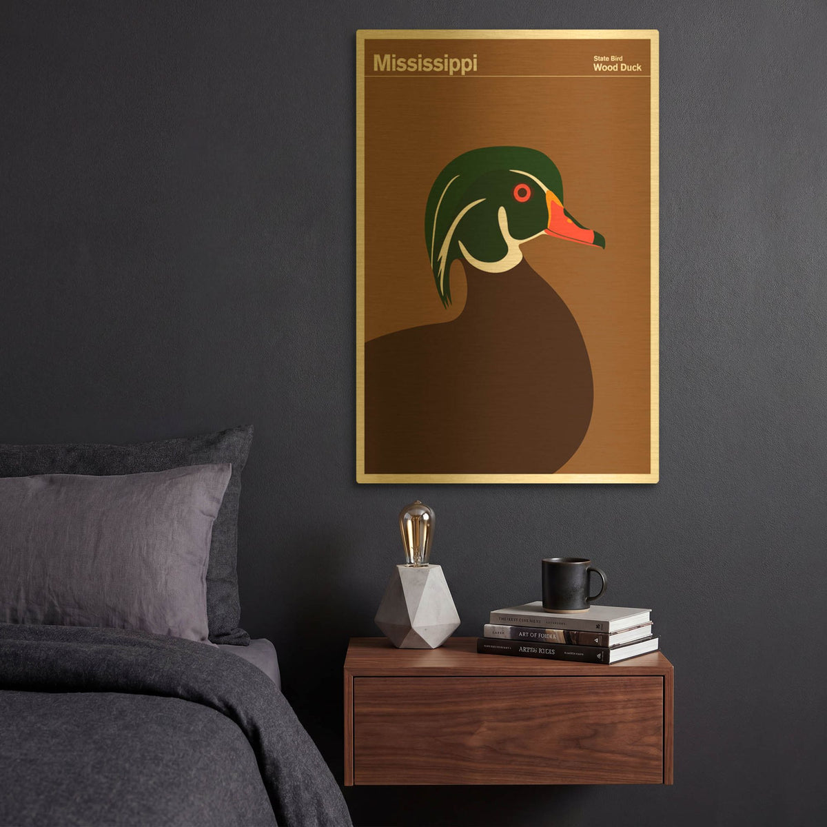'State Posters MS' By Print Collection Gold Metal Wall Art