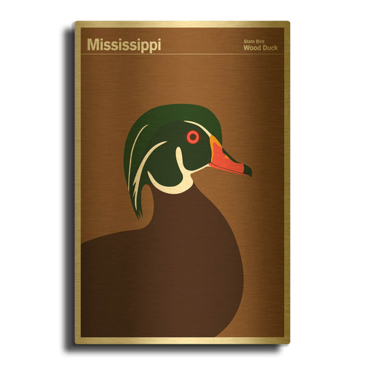 'State Posters MS' By Print Collection Gold Metal Wall Art
