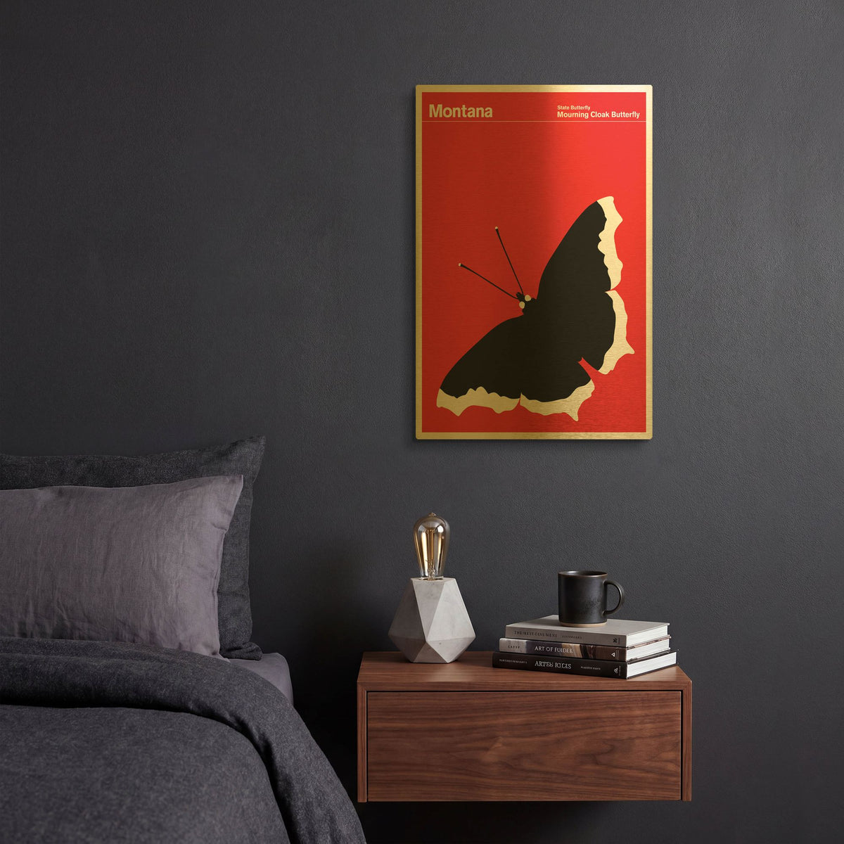 'State Posters MT' By Print Collection Gold Metal Wall Art