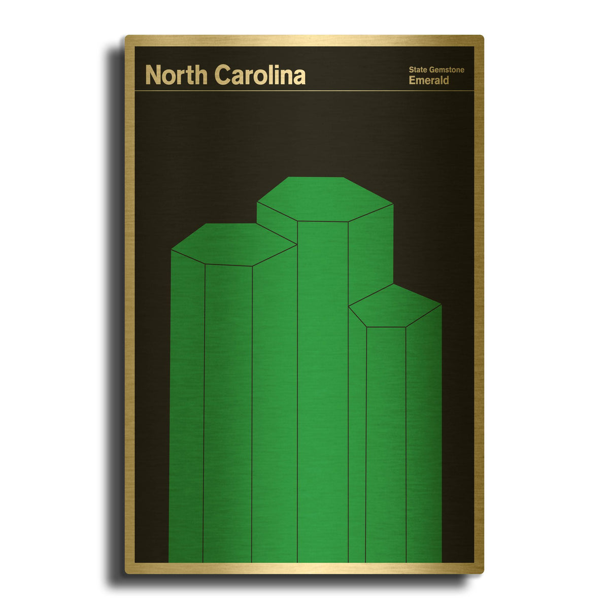 'State Posters NC' By Print Collection Gold Metal Wall Art