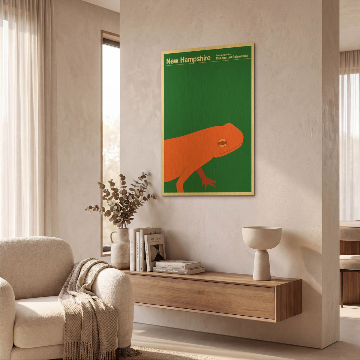 'State Posters NH' By Print Collection Gold Metal Wall Art