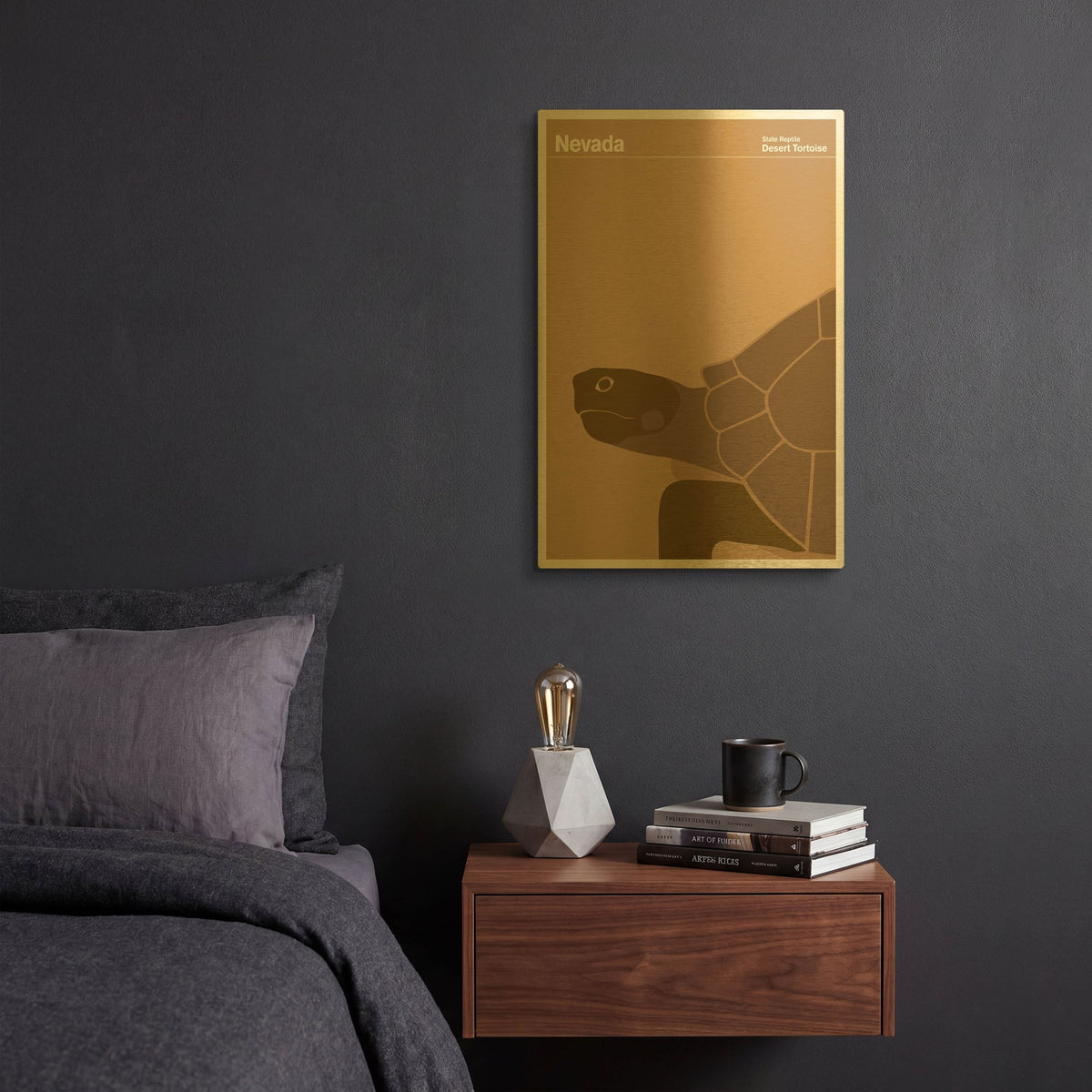 'State Posters NV' By Print Collection Gold Metal Wall Art