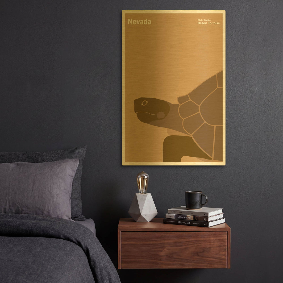 'State Posters NV' By Print Collection Gold Metal Wall Art