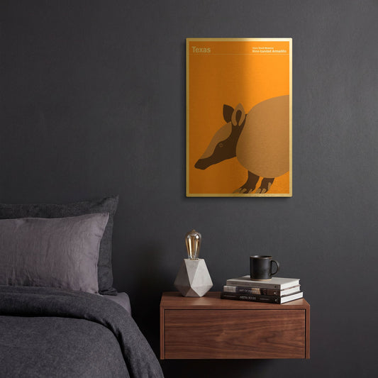 'State Posters TX' By Print Collection Gold Metal Wall Art