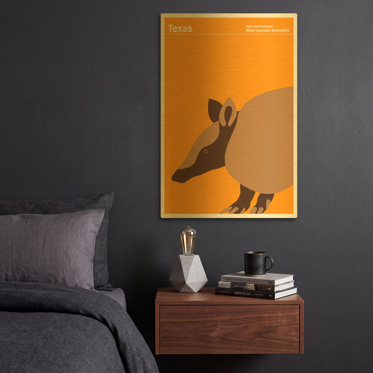 'State Posters TX' By Print Collection Gold Metal Wall Art