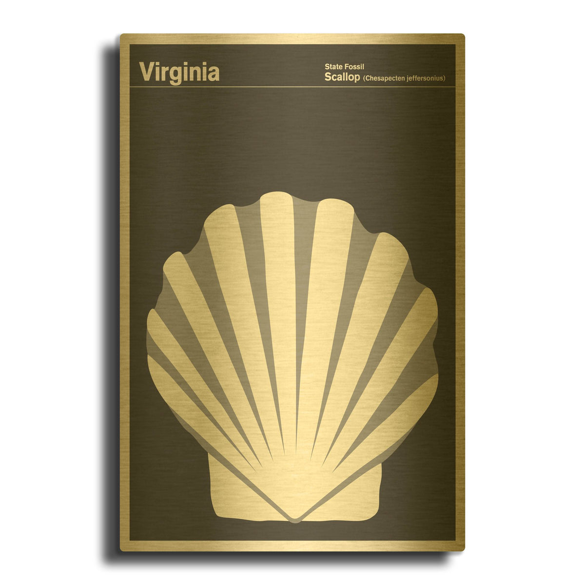 'State Posters VA' By Print Collection Gold Metal Wall Art
