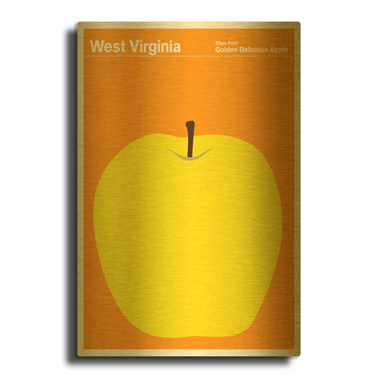 'State Posters WV' By Print Collection Gold Metal Wall Art