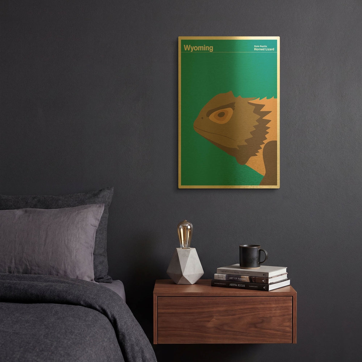 'State Posters WY' By Print Collection Gold Metal Wall Art