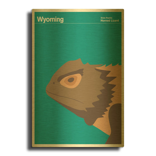 'State Posters WY' By Print Collection Gold Metal Wall Art