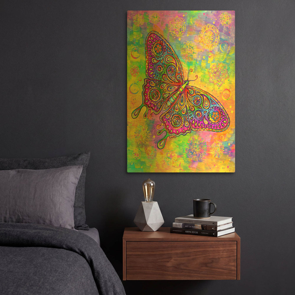 'Paisley Butterfly' By Rebecca Wang Art Gold Metal Wall Art