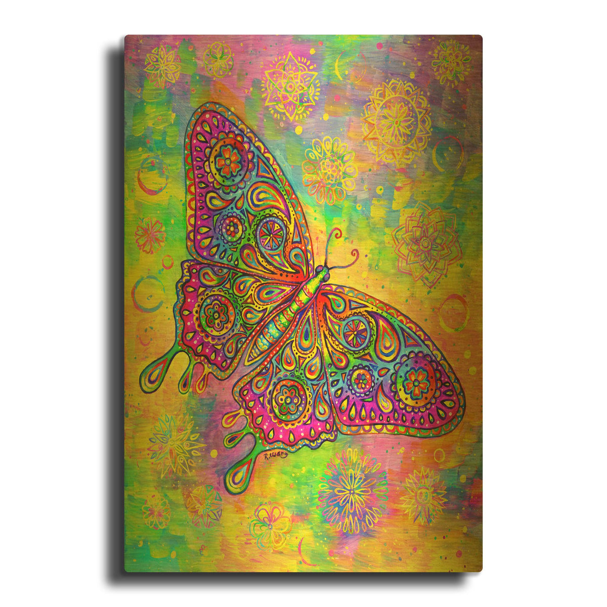 'Paisley Butterfly' By Rebecca Wang Art Gold Metal Wall Art