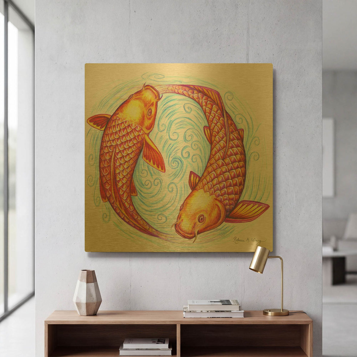 'Pisces' By Rebecca Wang Art Gold Metal Wall Art
