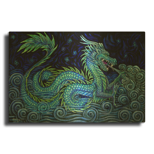 'Chinese Azure Dragon' By Rebecca Wang Art Gold Metal Wall Art