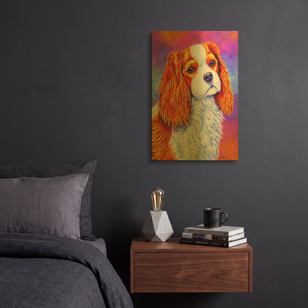 'Cavalier King Charles Spaniel' By Rebecca Wang Art Gold Metal Wall Art
