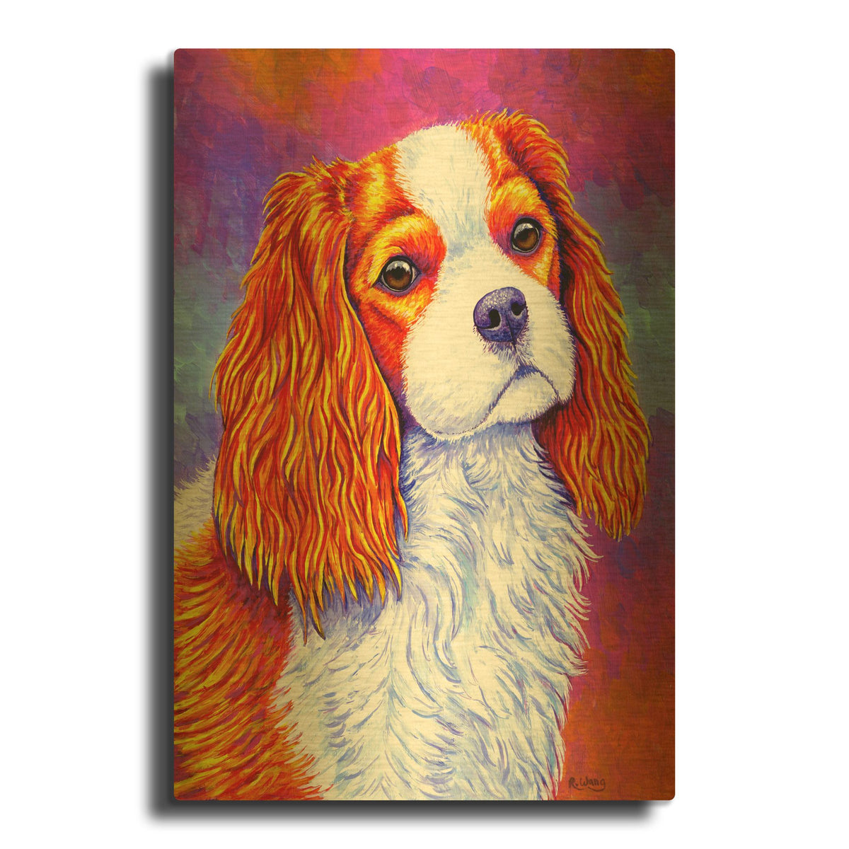 'Cavalier King Charles Spaniel' By Rebecca Wang Art Gold Metal Wall Art