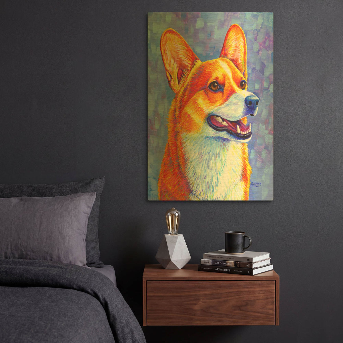 'Pembroke Welsh Corgi' By Rebecca Wang Art Gold Metal Wall Art