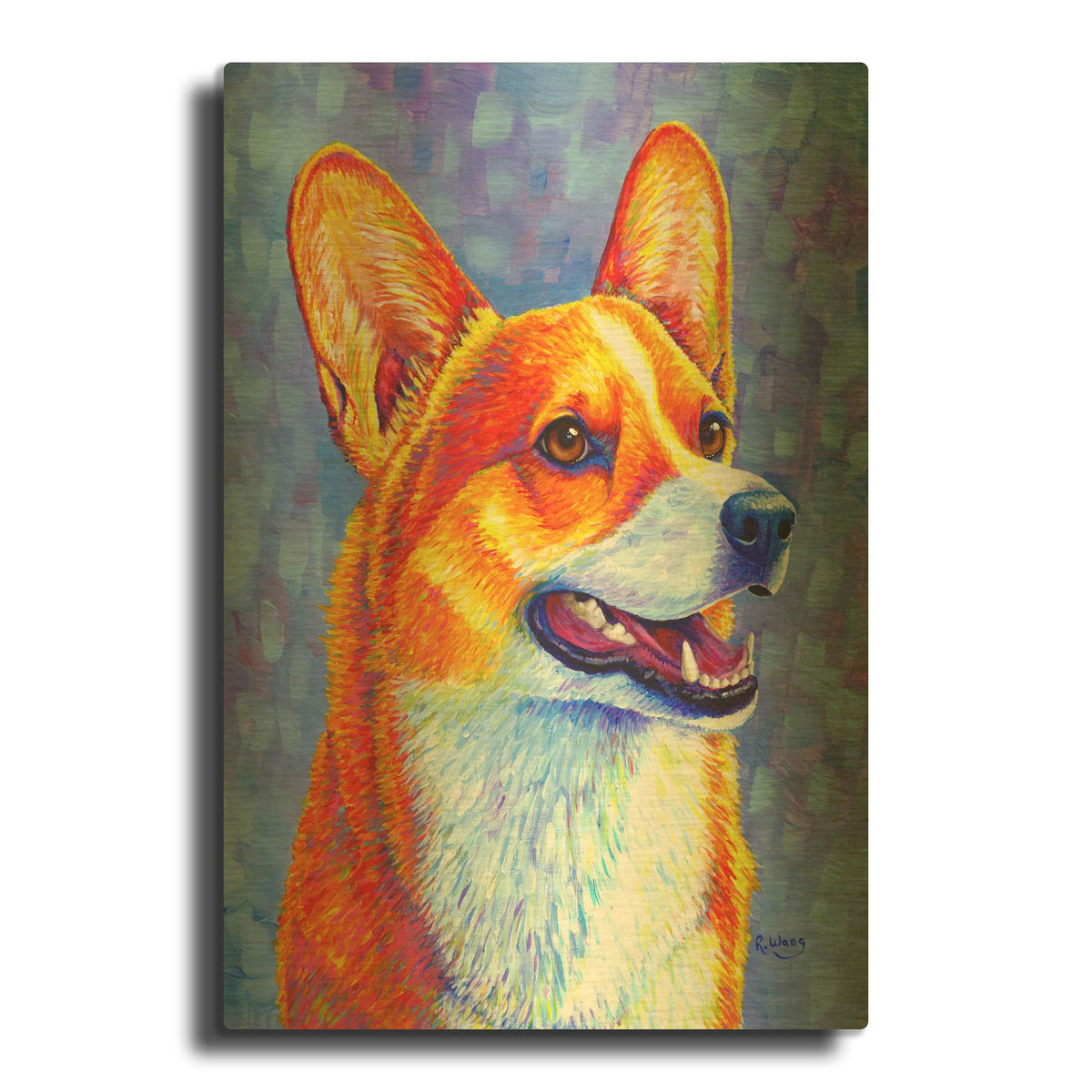 'Pembroke Welsh Corgi' By Rebecca Wang Art Gold Metal Wall Art