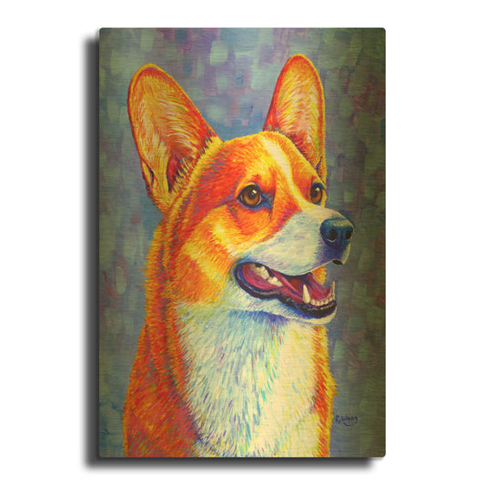 'Pembroke Welsh Corgi' By Rebecca Wang Art Gold Metal Wall Art