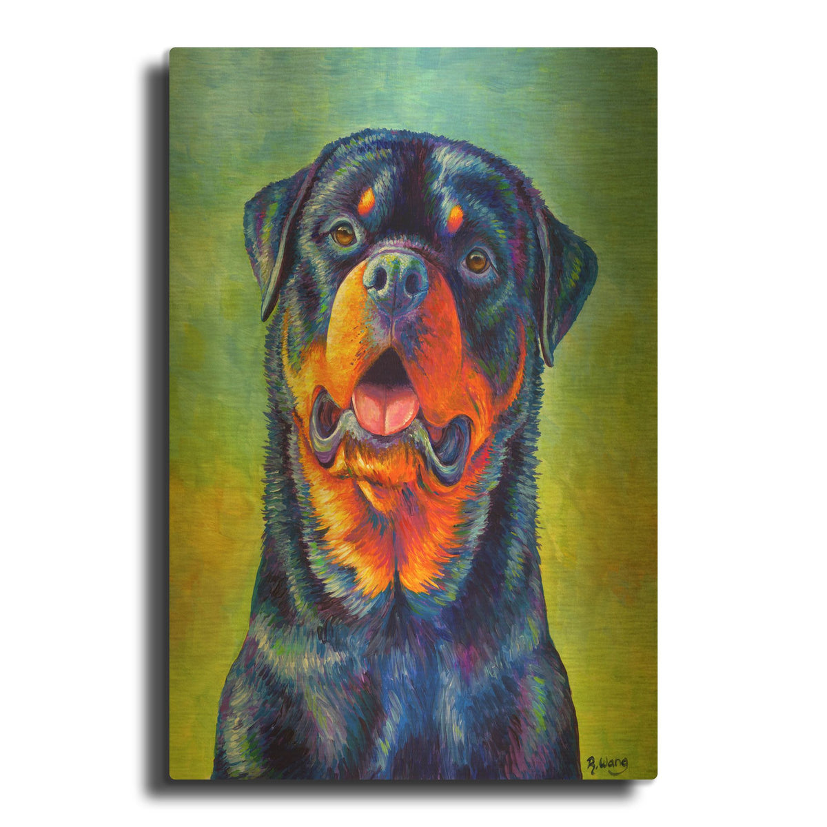 'Rottweiler' By Rebecca Wang Art Gold Metal Wall Art
