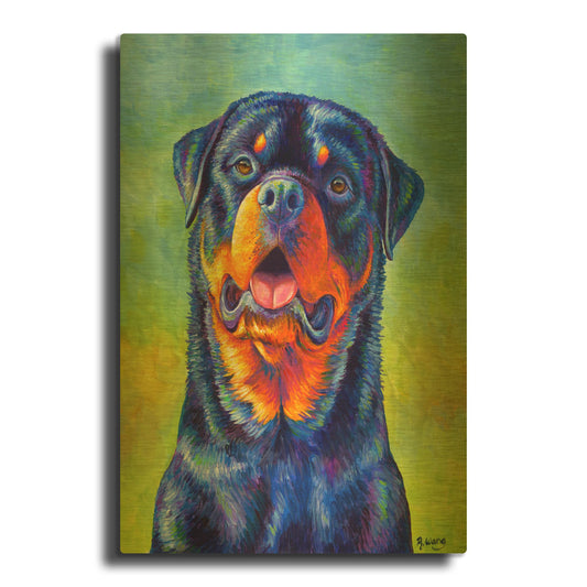 'Rottweiler' By Rebecca Wang Art Gold Metal Wall Art