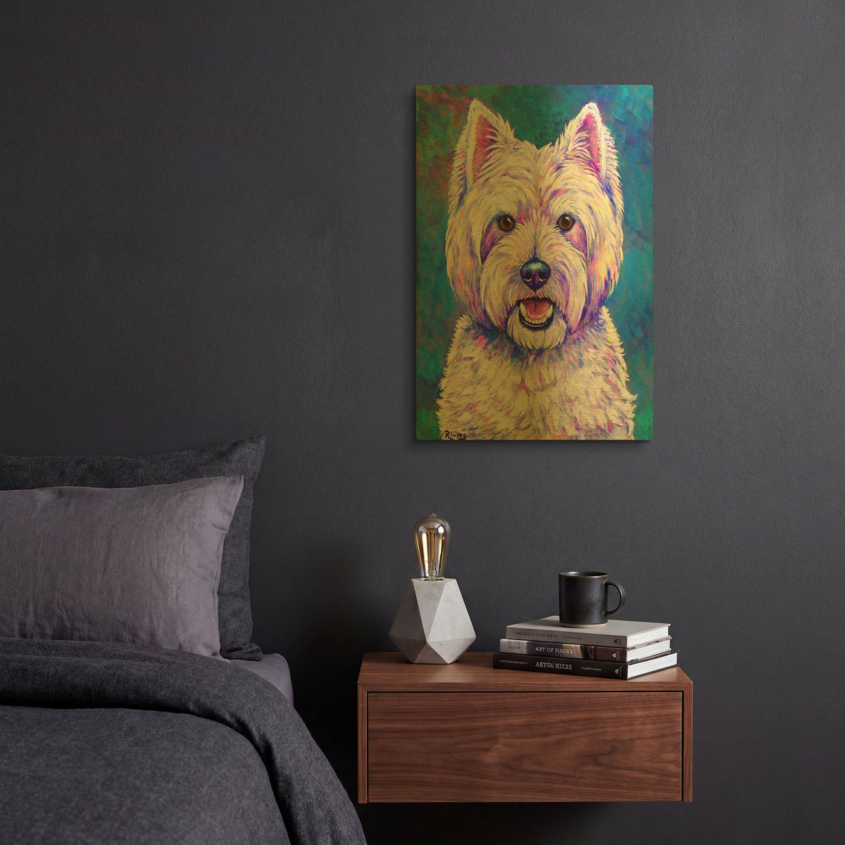 'West Highland White Terrier' By Rebecca Wang Art Gold Metal Wall Art