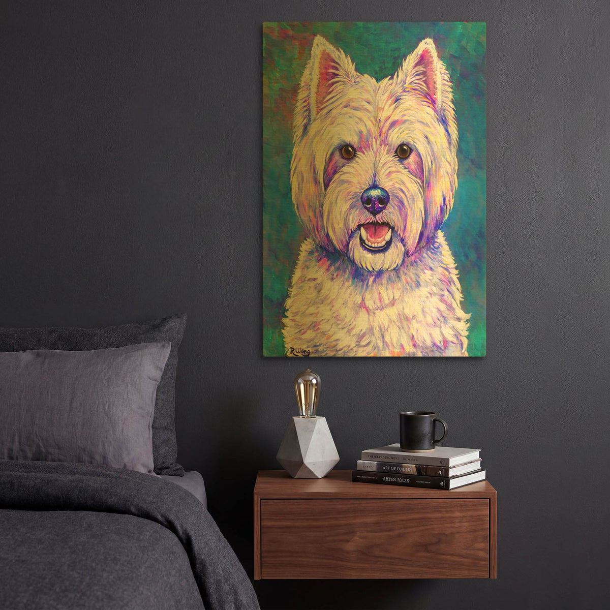 'West Highland White Terrier' By Rebecca Wang Art Gold Metal Wall Art