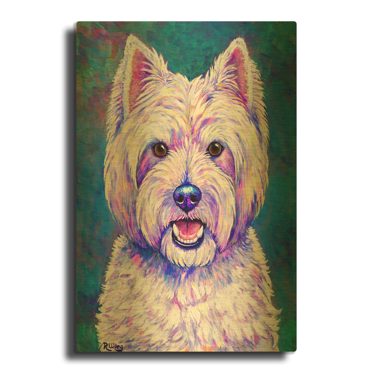 'West Highland White Terrier' By Rebecca Wang Art Gold Metal Wall Art