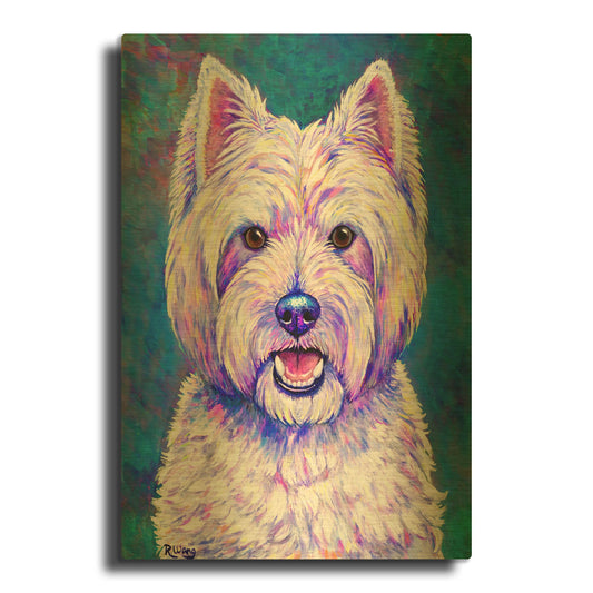 'West Highland White Terrier' By Rebecca Wang Art Gold Metal Wall Art