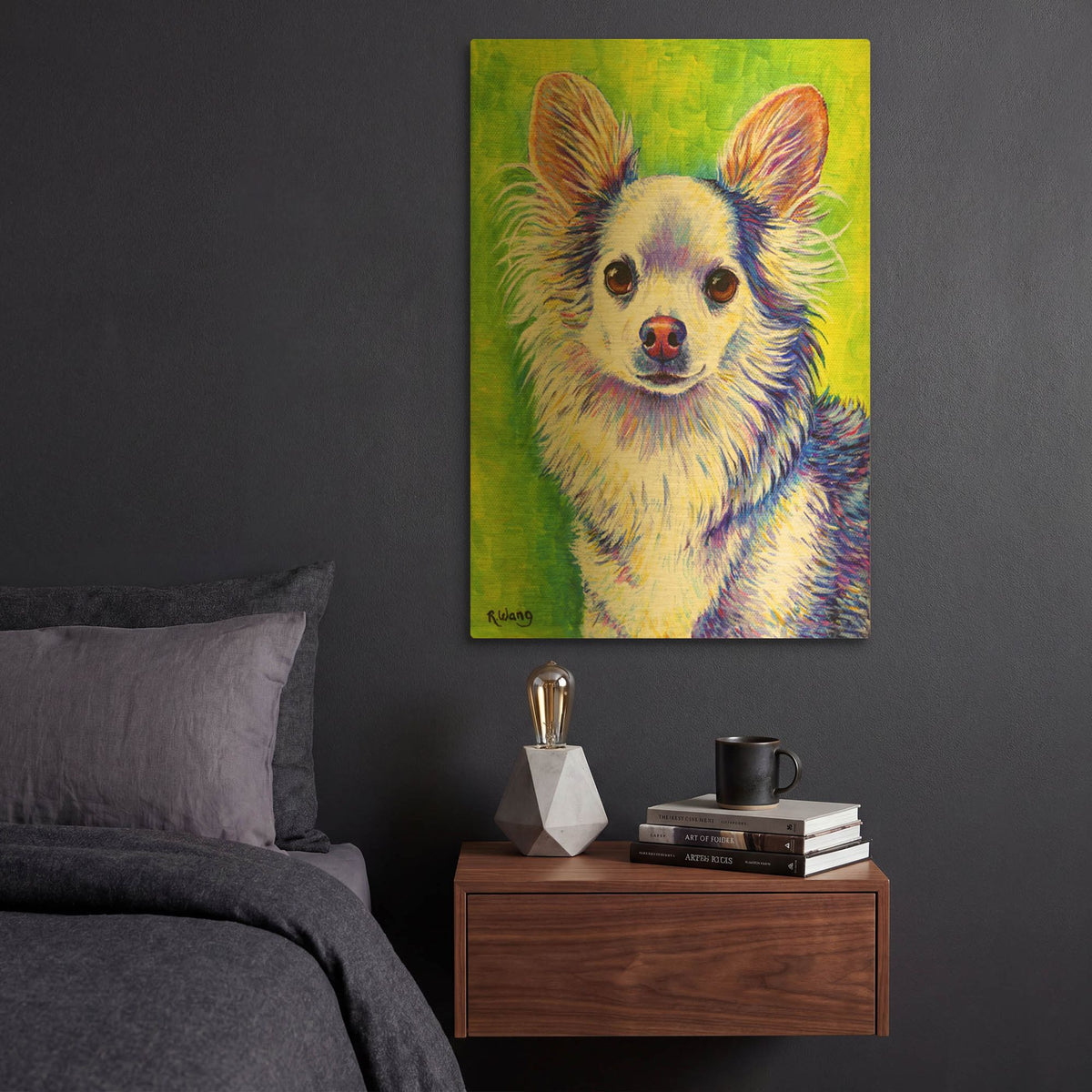 'Cute Chihuahua' By Rebecca Wang Art Gold Metal Wall Art