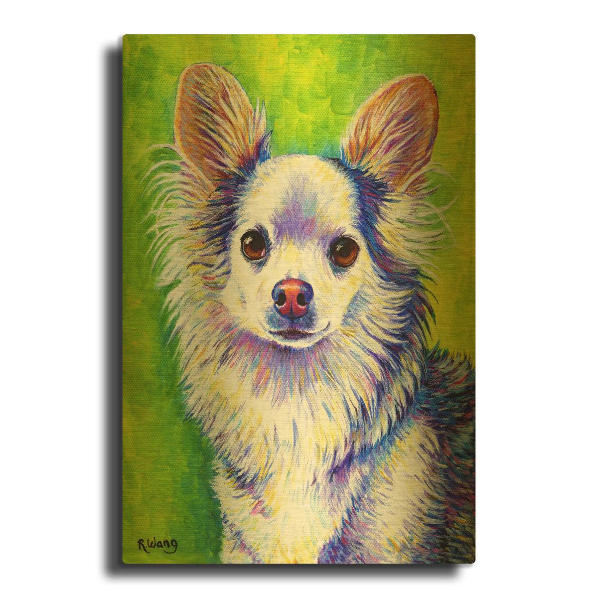 'Cute Chihuahua' By Rebecca Wang Art Gold Metal Wall Art