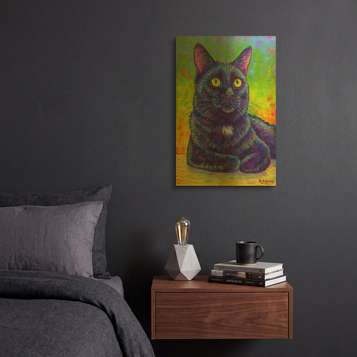 'Little House Panther' By Rebecca Wang Art Gold Metal Wall Art