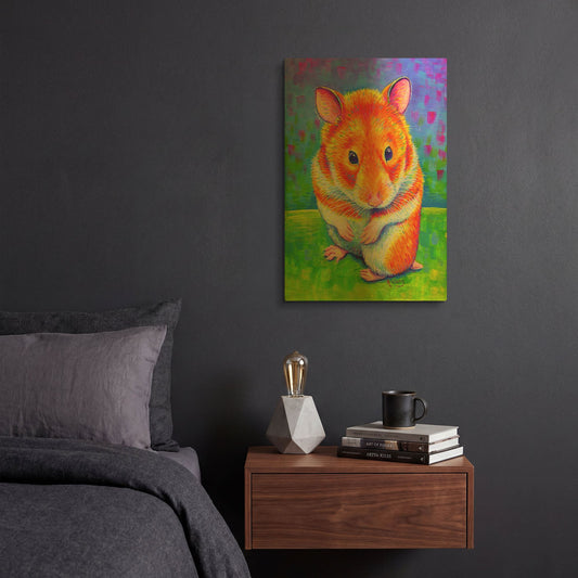'Rainbow Hamster' By Rebecca Wang Art Gold Metal Wall Art