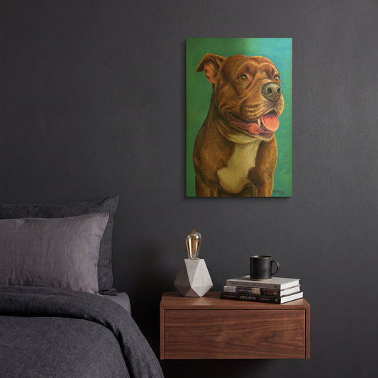 'Staffordshire Bull Terrier' By Rebecca Wang Art Gold Metal Wall Art