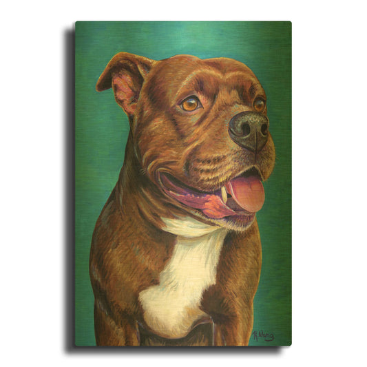 'Staffordshire Bull Terrier' By Rebecca Wang Art Gold Metal Wall Art