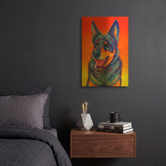 'Blue Heeler' By Rebecca Wang Art Gold Metal Wall Art