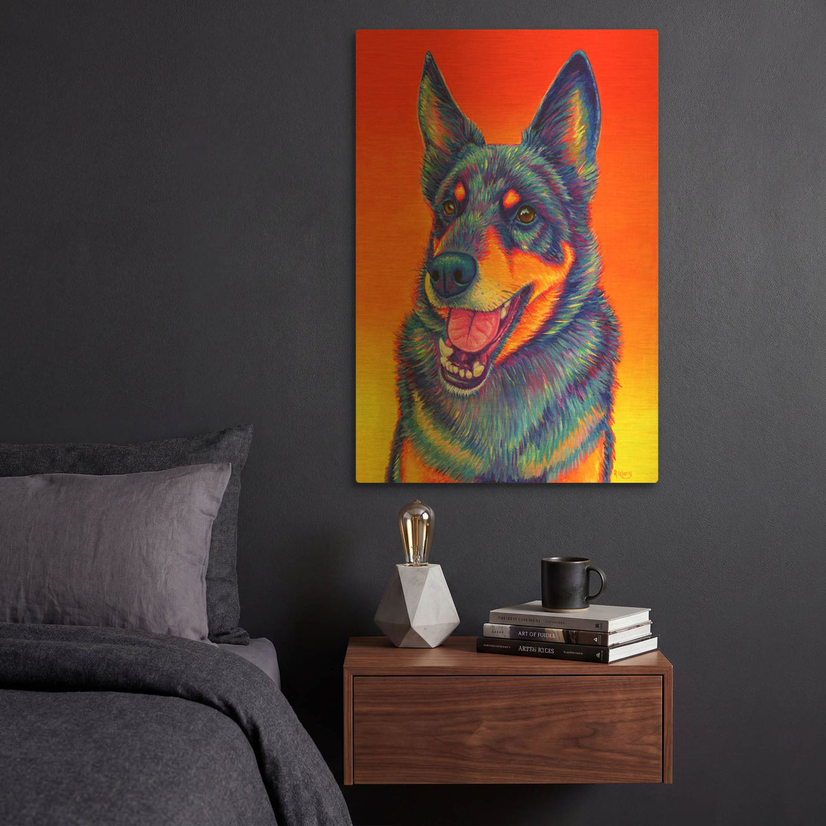 'Blue Heeler' By Rebecca Wang Art Gold Metal Wall Art