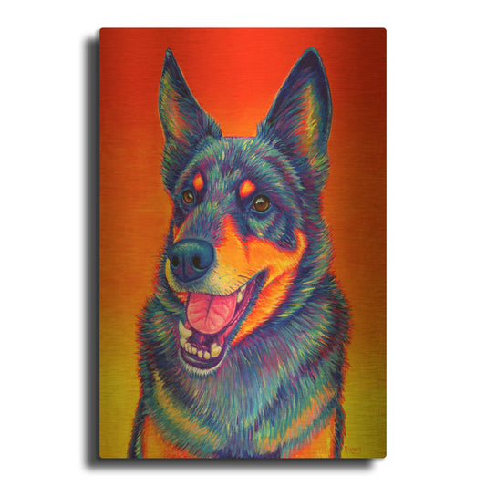 'Blue Heeler' By Rebecca Wang Art Gold Metal Wall Art