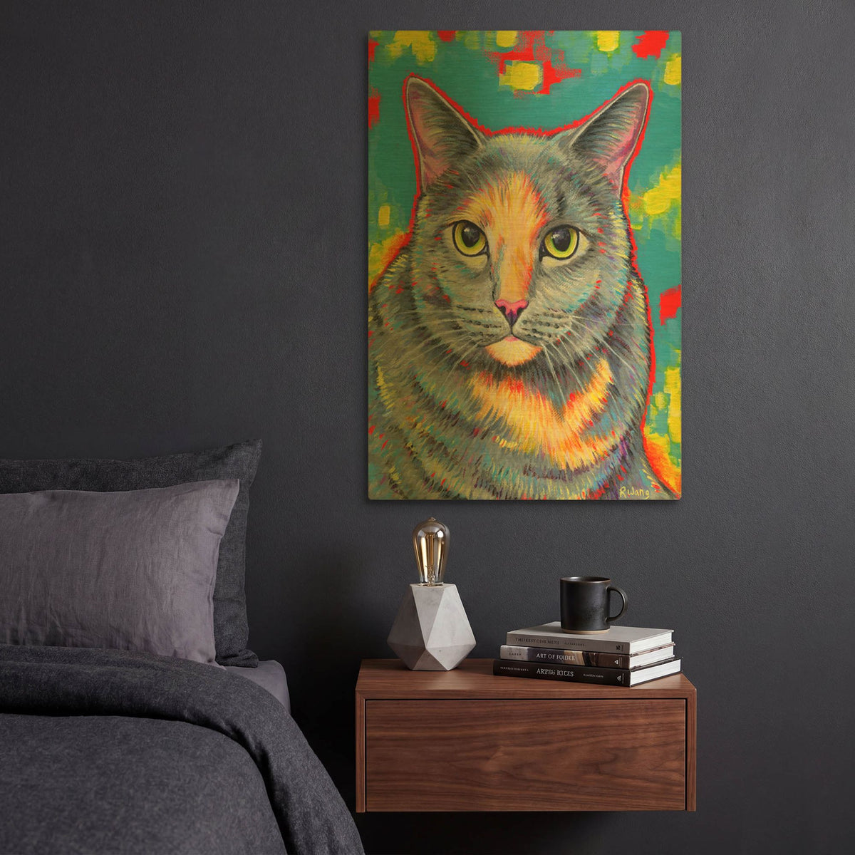 'Dilute Tortoiseshell Cat' By Rebecca Wang Art Gold Metal Wall Art