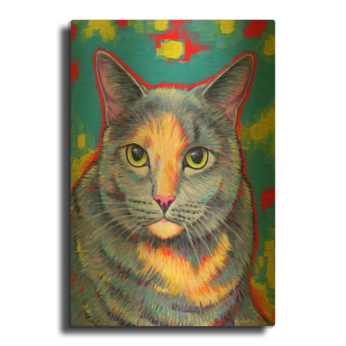 'Dilute Tortoiseshell Cat' By Rebecca Wang Art Gold Metal Wall Art