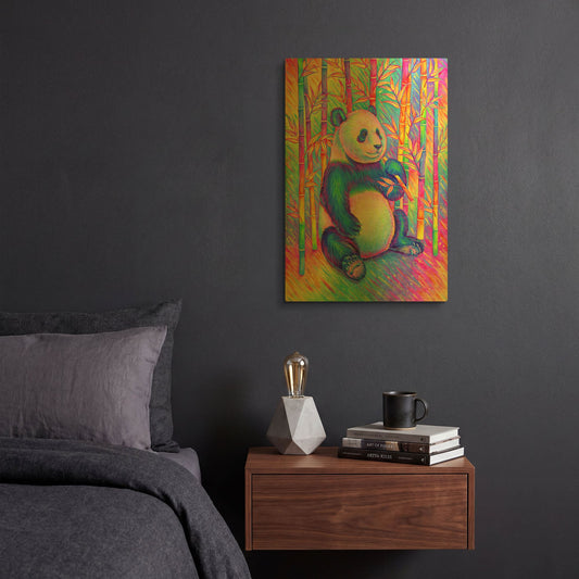 'Psychedelic Panda' By Rebecca Wang Art Gold Metal Wall Art