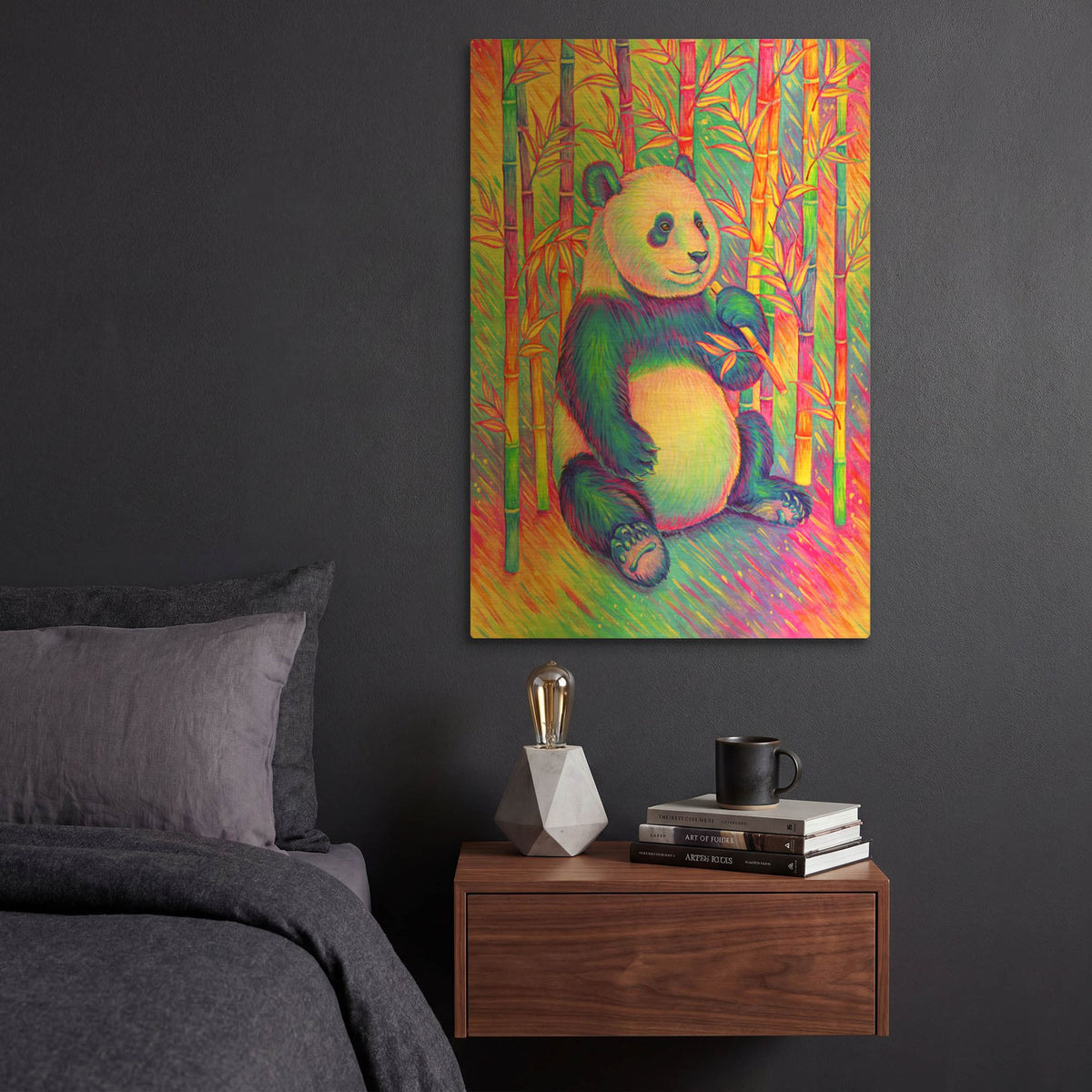 'Psychedelic Panda' By Rebecca Wang Art Gold Metal Wall Art