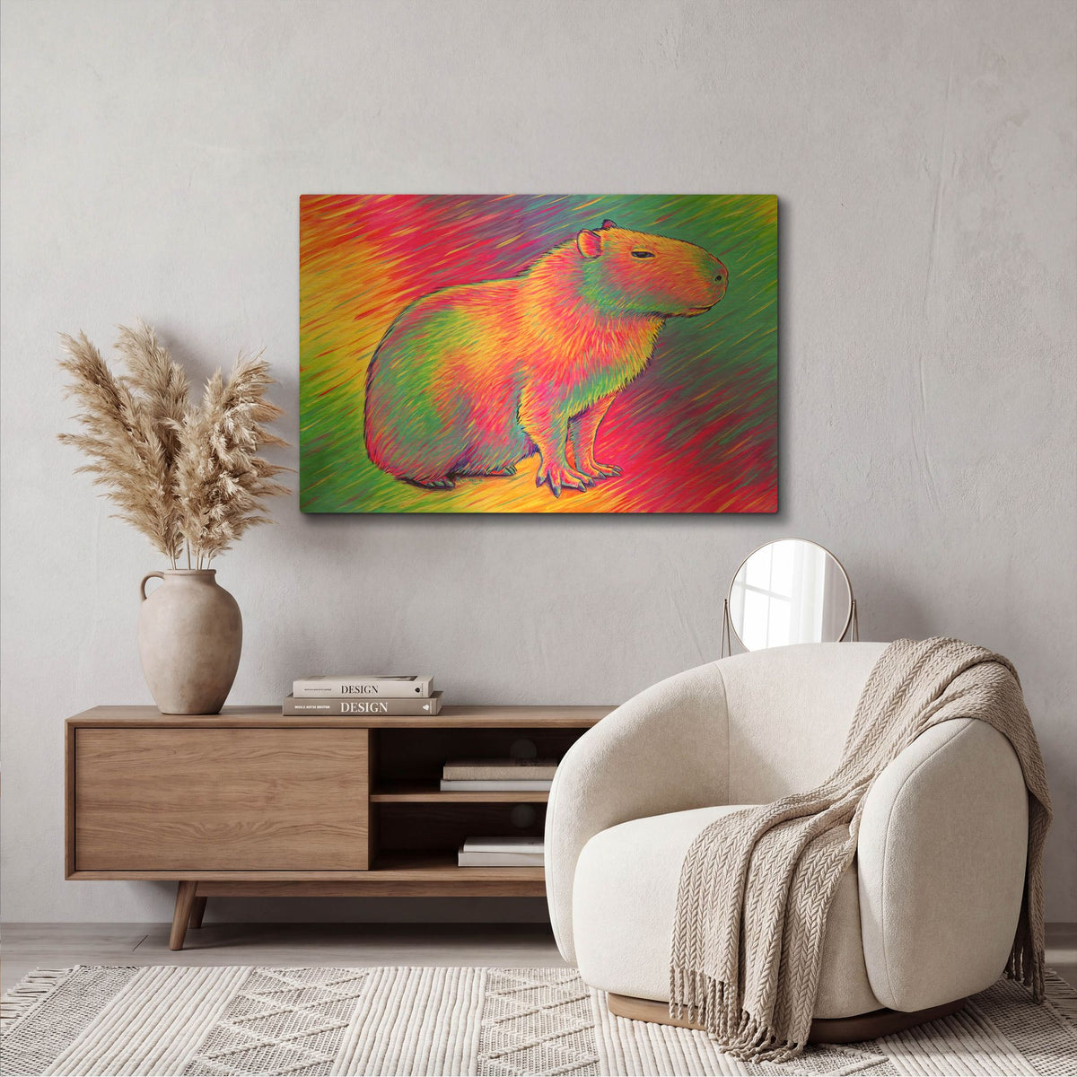 'Chill Capybara' By Rebecca Wang Art Gold Metal Wall Art