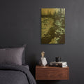 'Winter Creek & Whitetails' By Ron Parker Gold Metal Wall Art