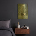 'Winter Encounter-Wolf' By Ron Parker Gold Metal Wall Art